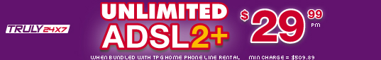 TPG ADSL2+ 5000GB including line rental $59.99 