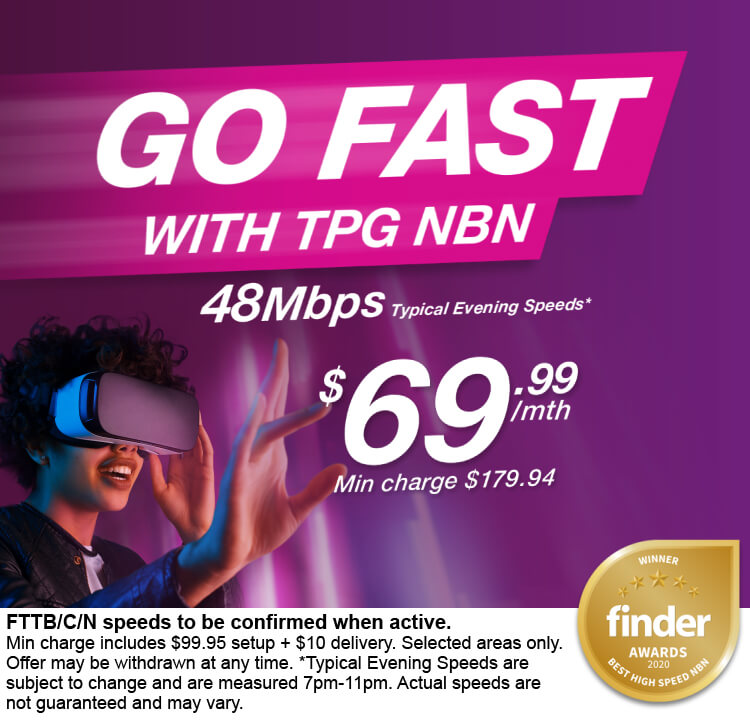 Go fast with TPG NBN50, $69.99/mth